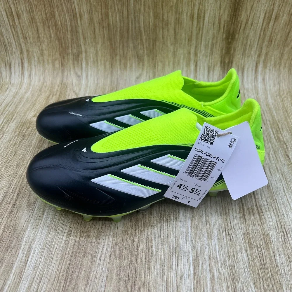 adidas Copa Pure III Elite FG Men's Size 4.5 Yellow Black Soccer Cleats JH6302‎